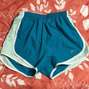 Nike Women's Teal and Mint Athletic Shorts